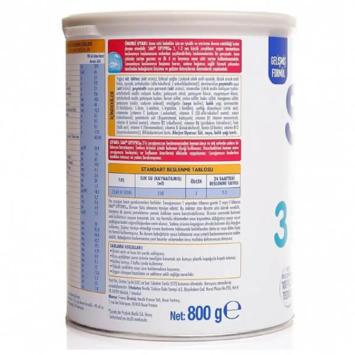 Sma OptiPro Probiyotik 3 Devam Sütü 800 gr 1-3 Yaş