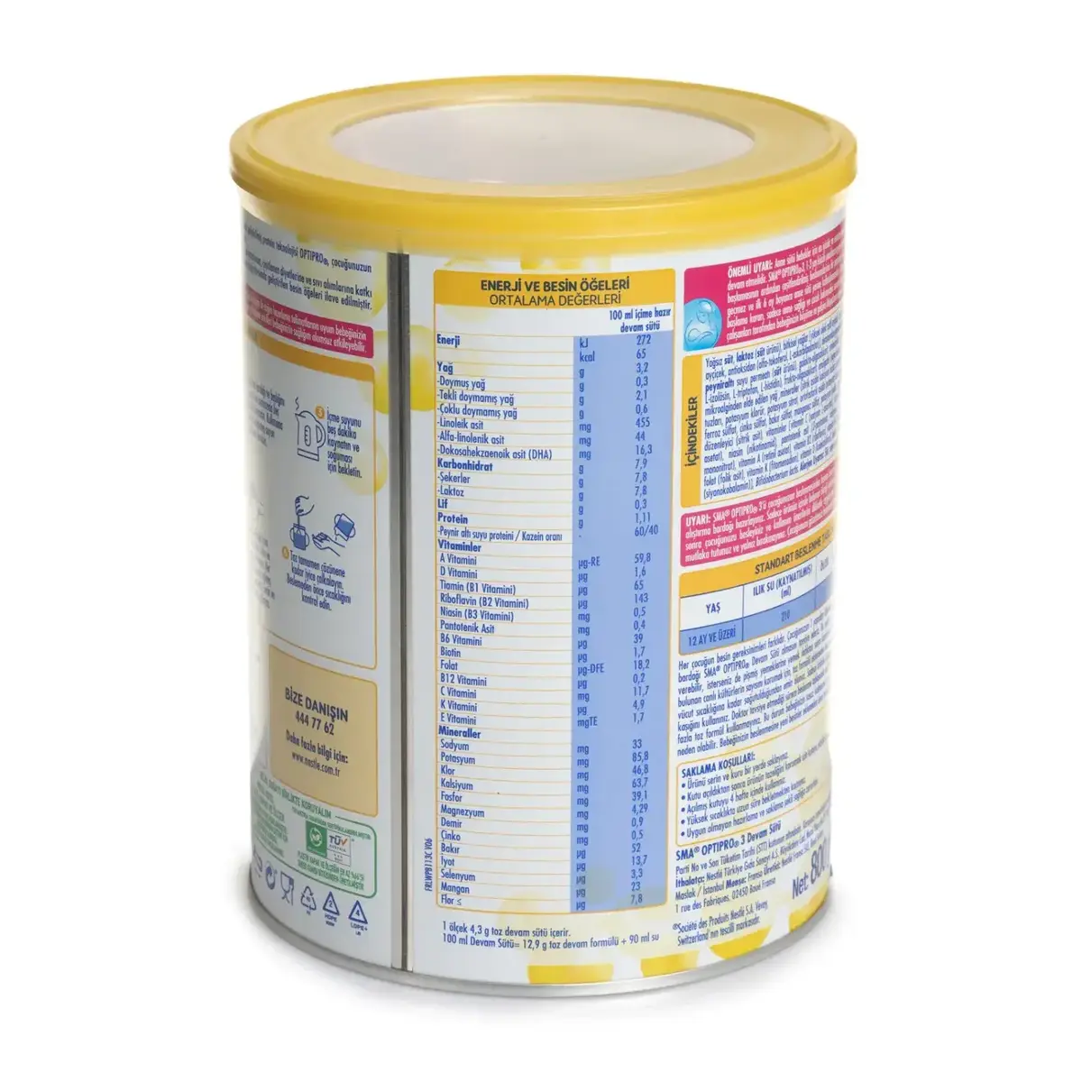 Sma OptiPro Probiyotik 3 Devam Sütü 800 gr 1-3 Yaş*3