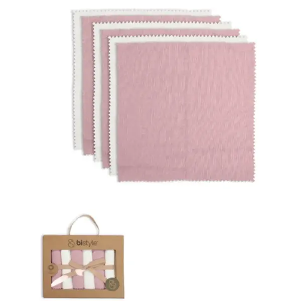 Bistyle Mendil 6lı Penye Colours Kutulu Ekru - Gül Kurusu