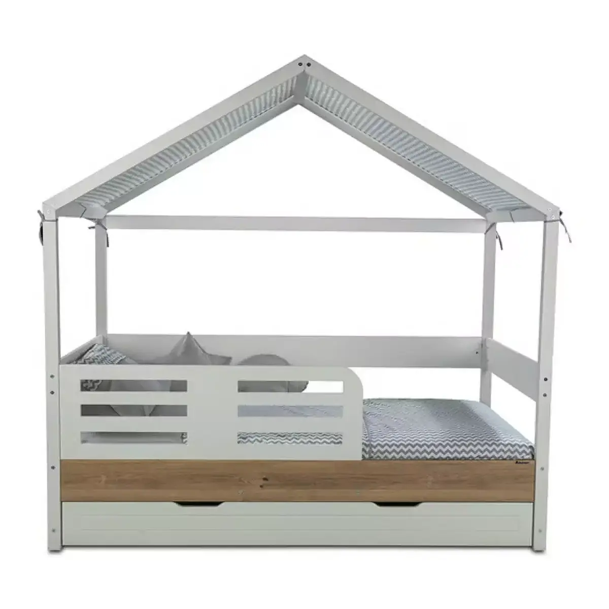 Babyhope Santana Montessori Çatılı Karyola 90x190 Meşe