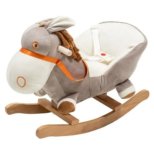 Tiffany Sallanır Ahşap At- Gri Turuncu