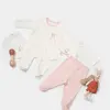 Bibaby Organik Tulum Takımı Tüllü The Flowers Ekru - Pembe