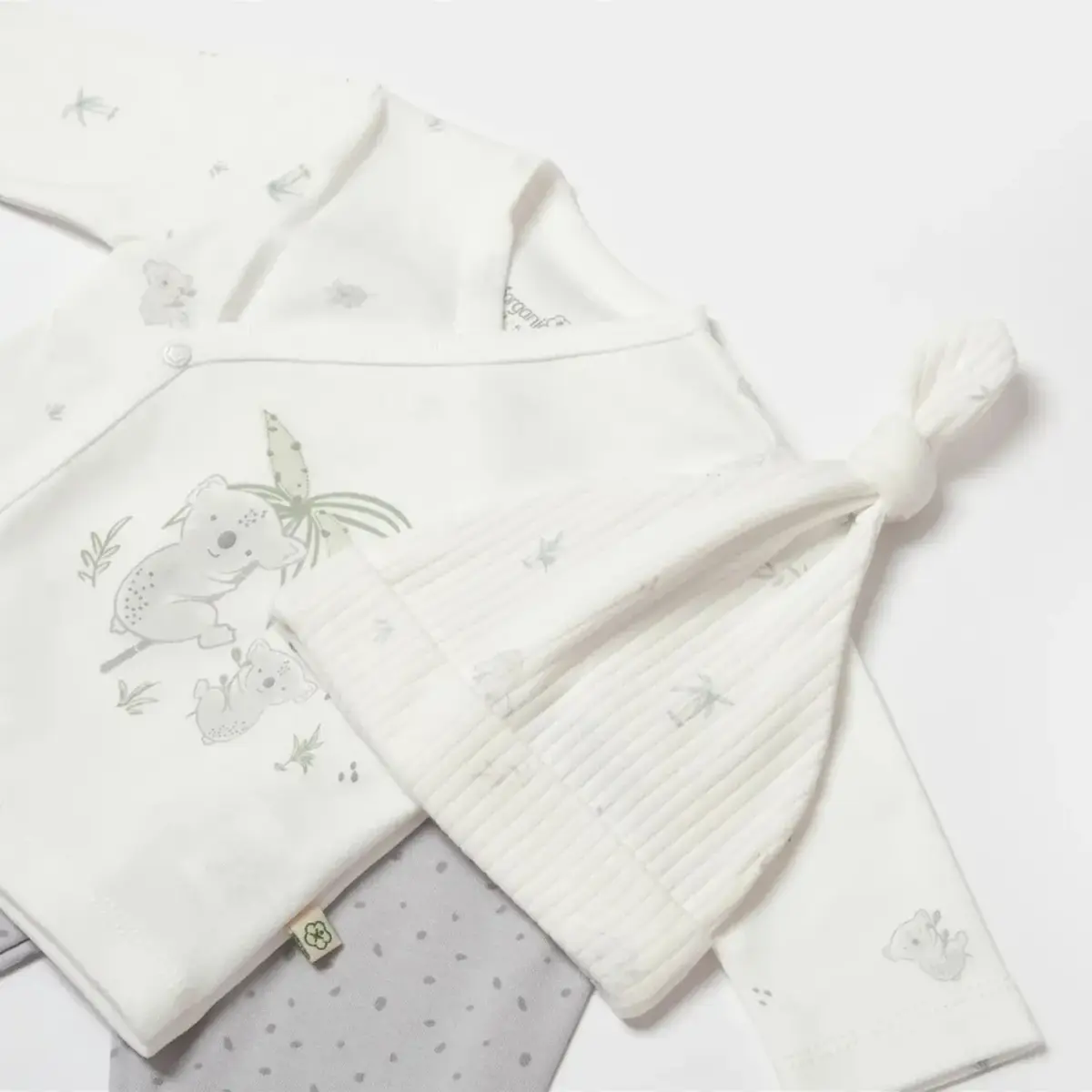Bibaby Organik Zıbın Takımı 3lü Koala Jungle Gri