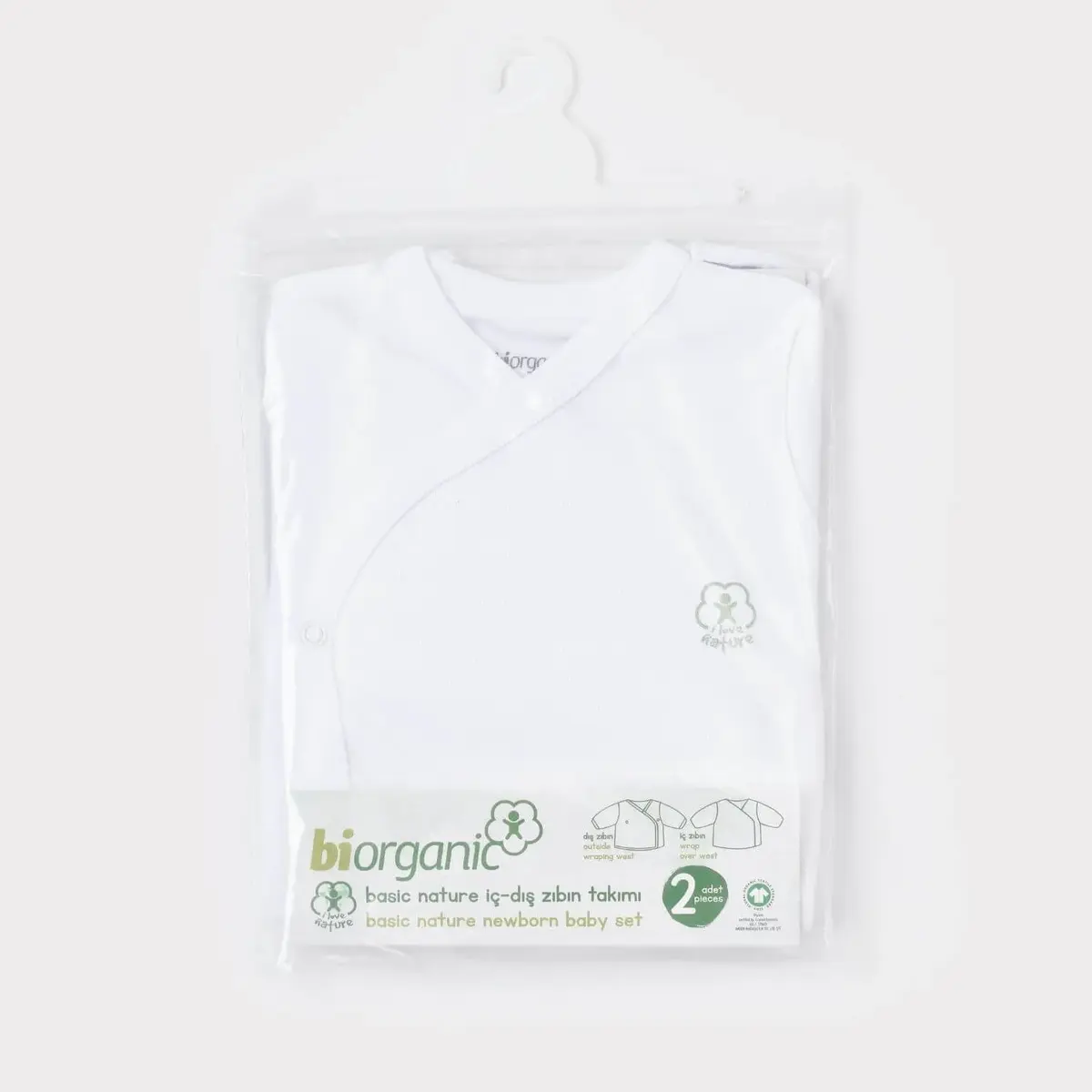 Bibaby Organik İç - Dış Zıbın Nature Beyaz