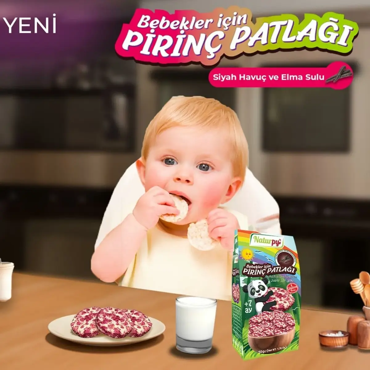 Naturpy Glutensiz Pirinç Patlağı Havuçlu +7 Ay 50 gr