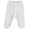 Bibaby Organik Pantolon Patikli Basic Nature Beyaz