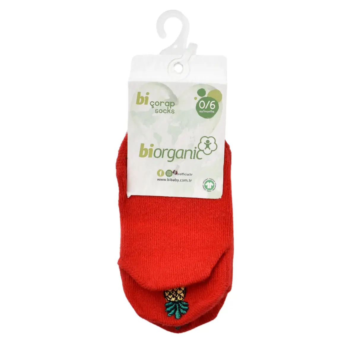 Bibaby Organik Çorap Soket Sneakers Cute Kırmızı Bibaby Organik Çorap Soket Sneakers Cute Kırmızı