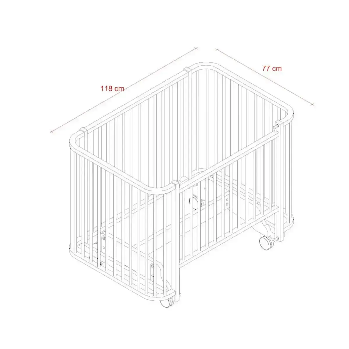 Meltem Kids Bambino Beşik 70x110 cm Naturel Mavi 