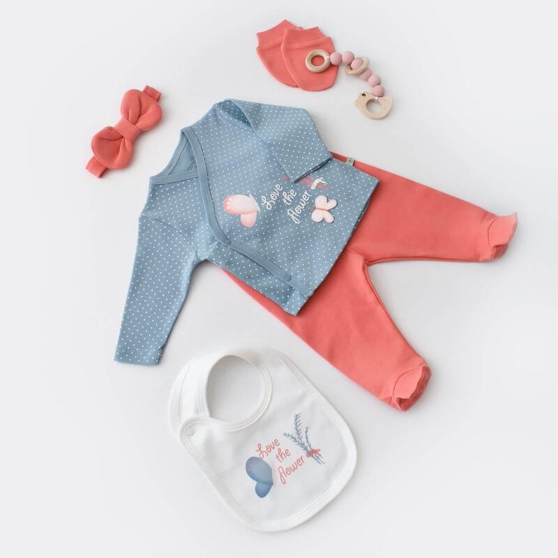 Bibaby Organik Hastane Çıkışı 5li Wild Flowers Spring Blue