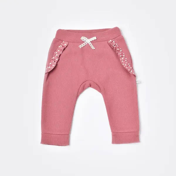 Bibaby Organik Pantolon Patiksiz Little Love Rose Dry