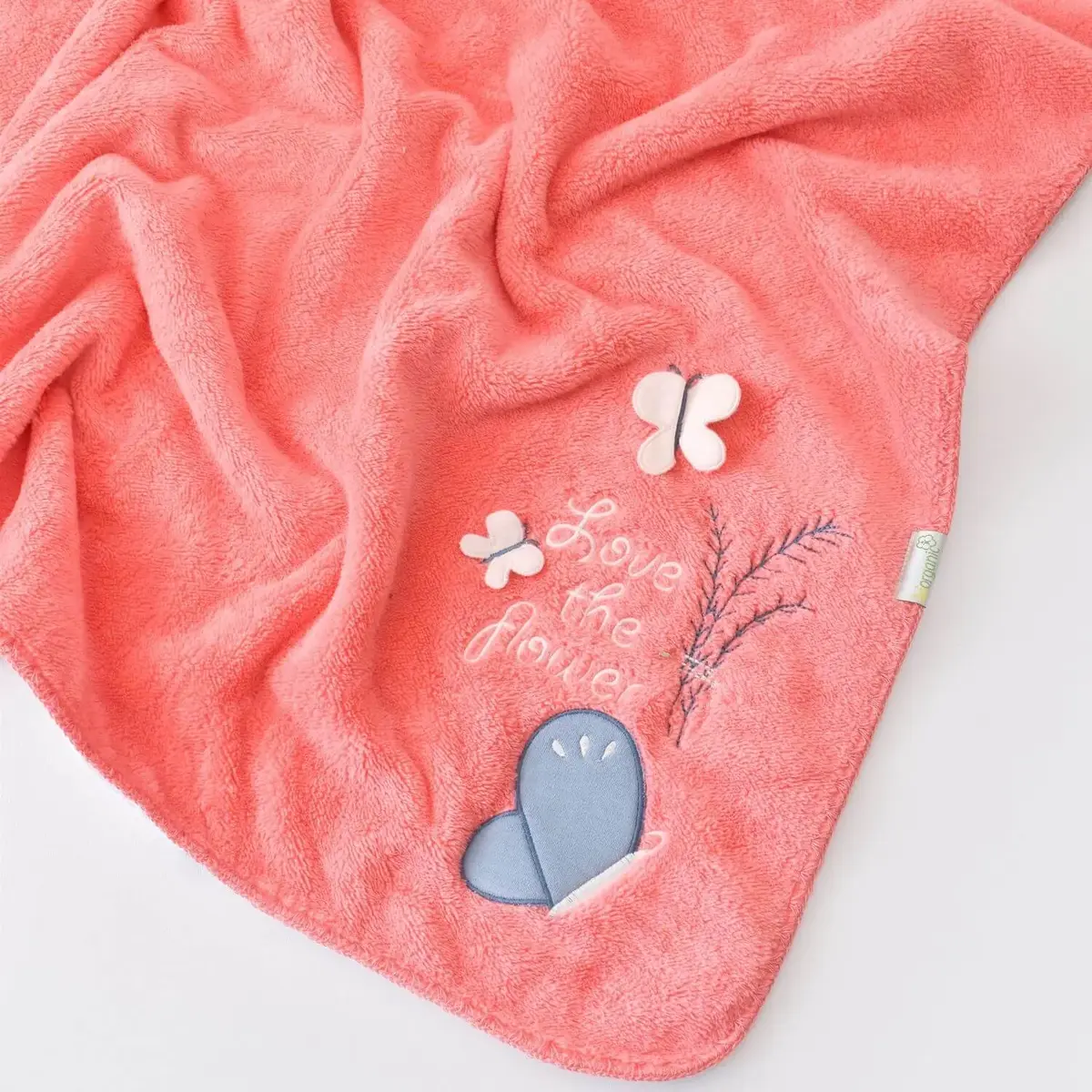 Bibaby Organik Battaniye Welsost Wild Flowers Coral