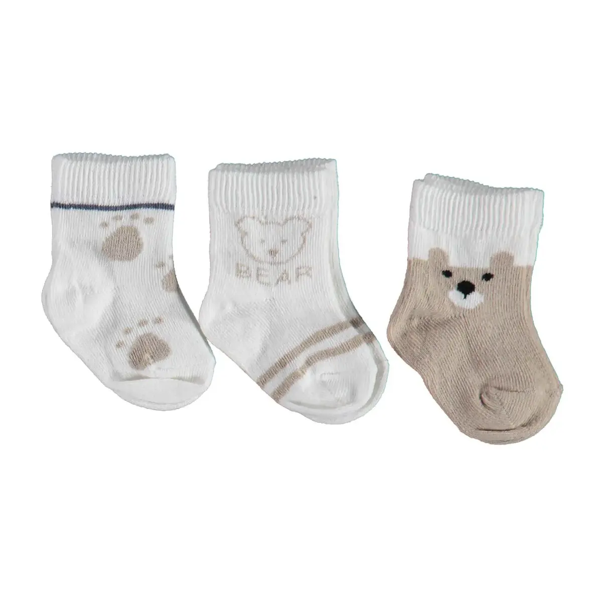 Bibaby Organik Çorap Soket 3lü Bear Kahverengi Bibaby Organik Çorap Soket 3lü Bear Kahverengi