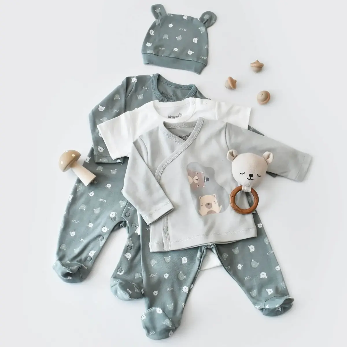 Bibaby Organik Hastane Çıkışı 10lu Hug Me Bear Yeşil