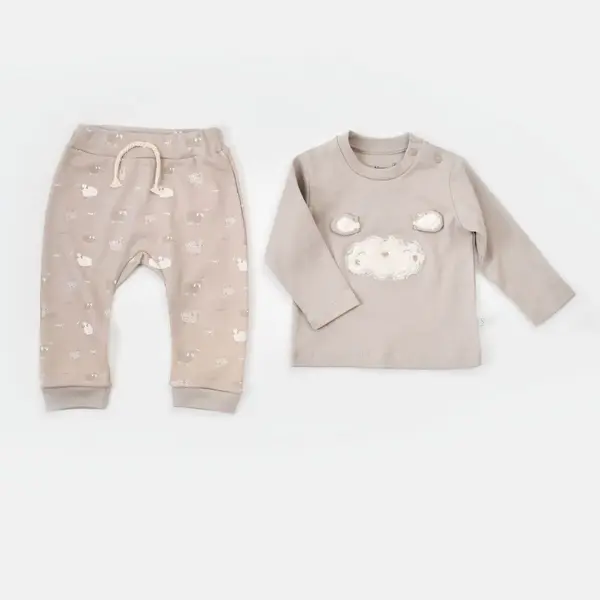 Bibaby Organik 2li Takım Curly Sheep Bej