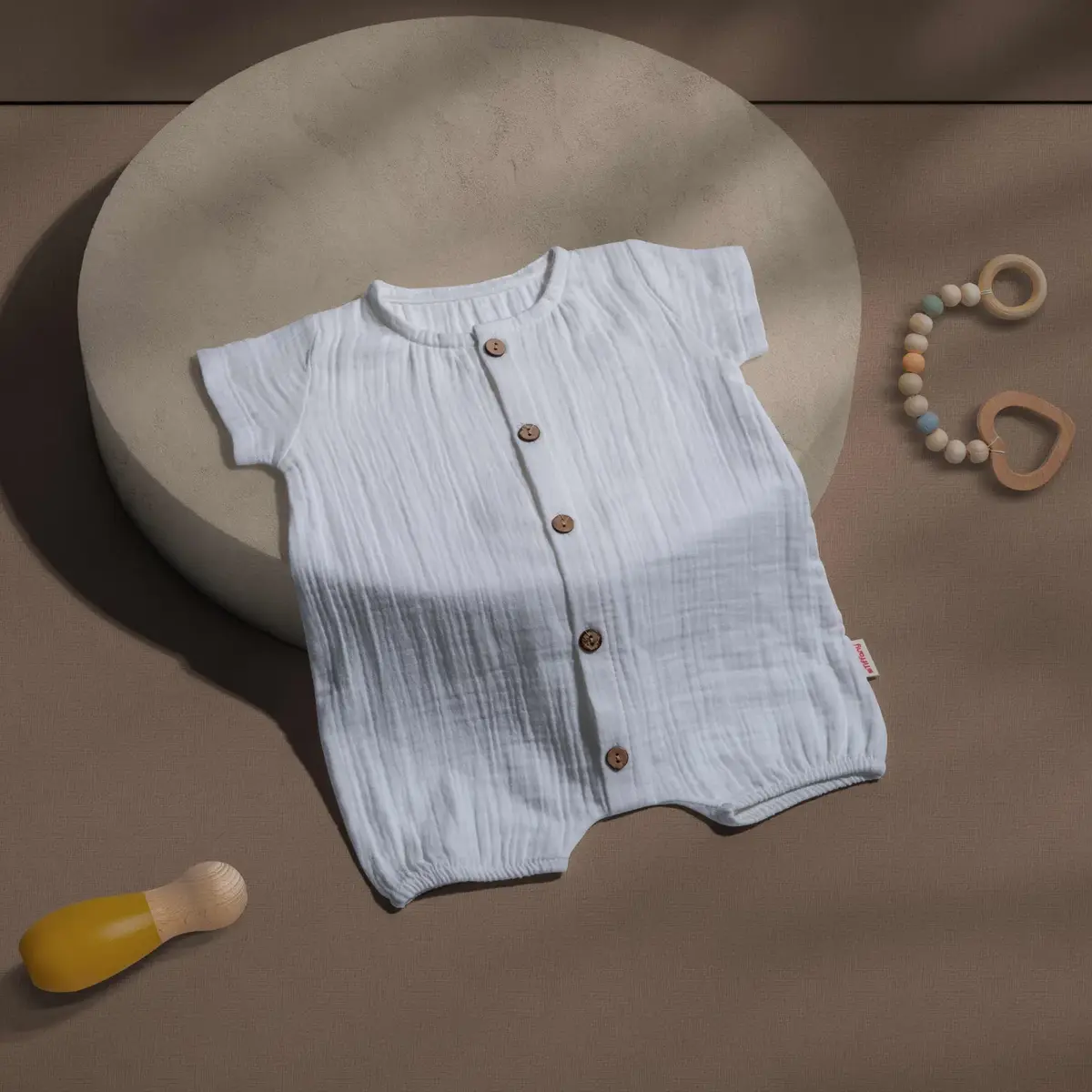 Tiffany Tulum Kısa Kol Çift Kat Müslin Ekru Tiffany Tulum Kısa Kol Çift Kat Müslin Ekru