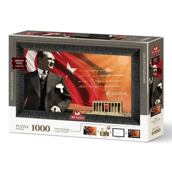 Art Puzzle Atatürk Ve Anıtkabir 1000 Parça Çerçeveli Puzzle