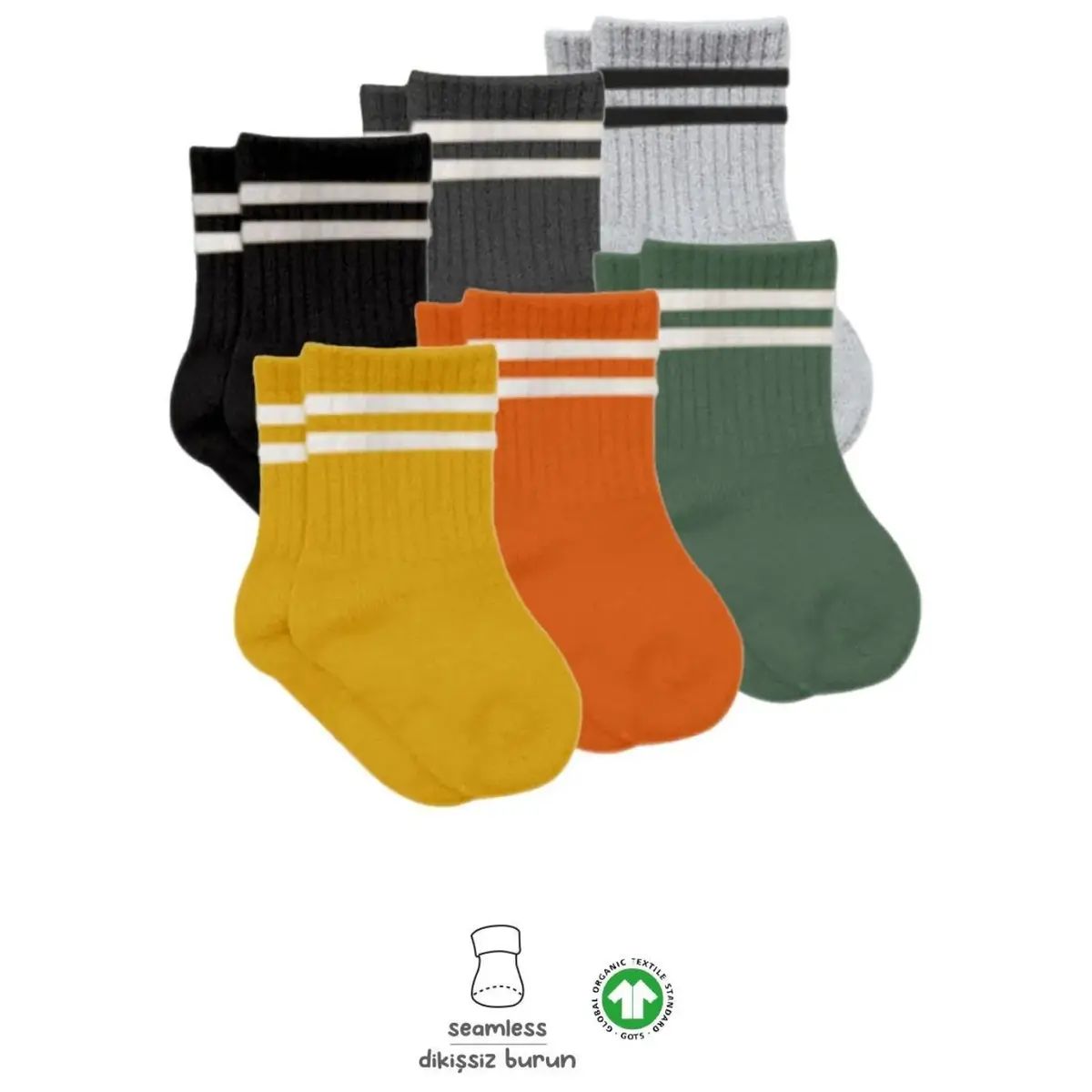 Bibaby Çorap Soket Bistyle 6lı Penye Çemberli Turuncu Bibaby Çorap Soket Bistyle 6lı Penye Çemberli Turuncu