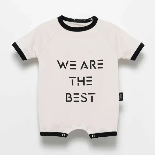 Moi Noi We Are The Best Baskılı Şortlu Tulum Gri