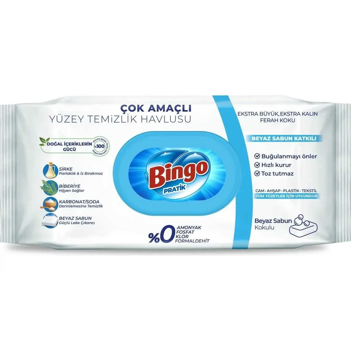 Bingo Yüzey Temizlik Havlusu Beyaz Sabun 100 lü