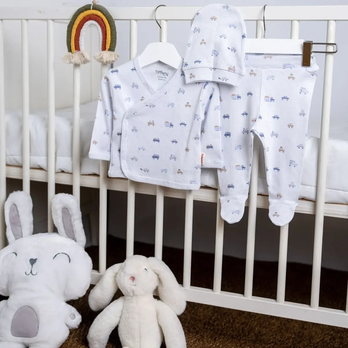 Tiffany Zıbın Takımı 3lü Jakarlı Driver Theme Açık Mavi