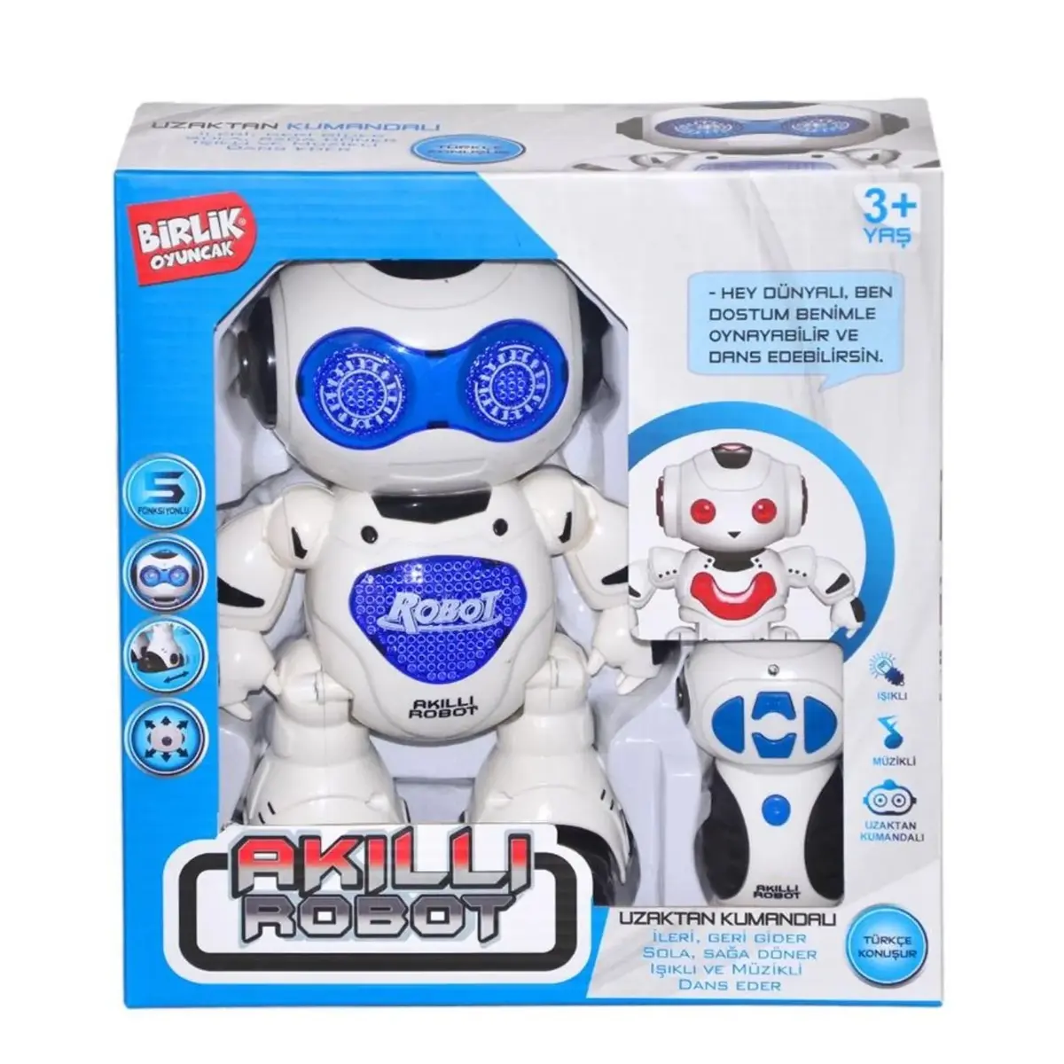 Uzaktan Kumandalı Işıklı Müzikli Dans Eden Akıllı Robot