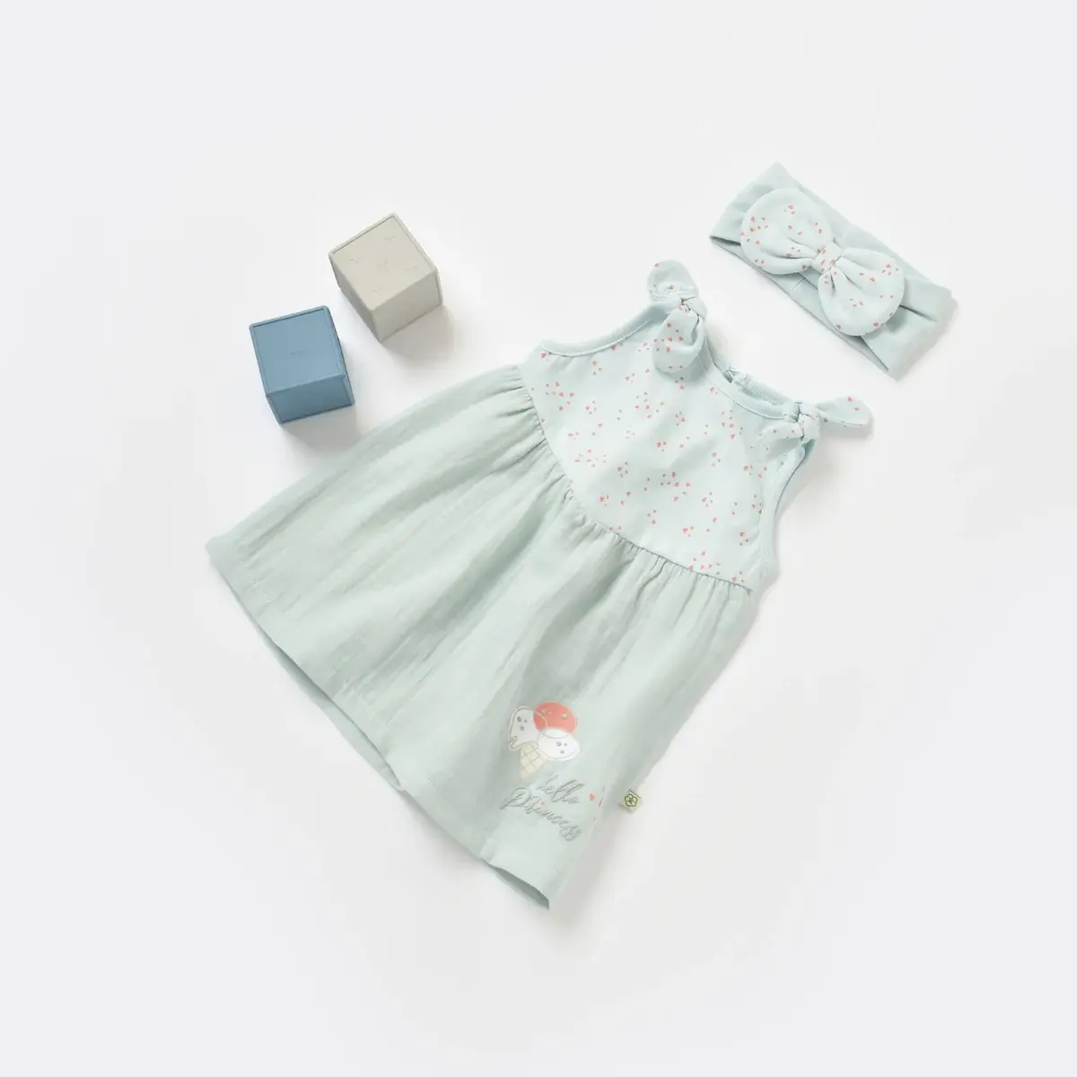 Bibaby Organik Elbise Pretty Ears Bunny Mint