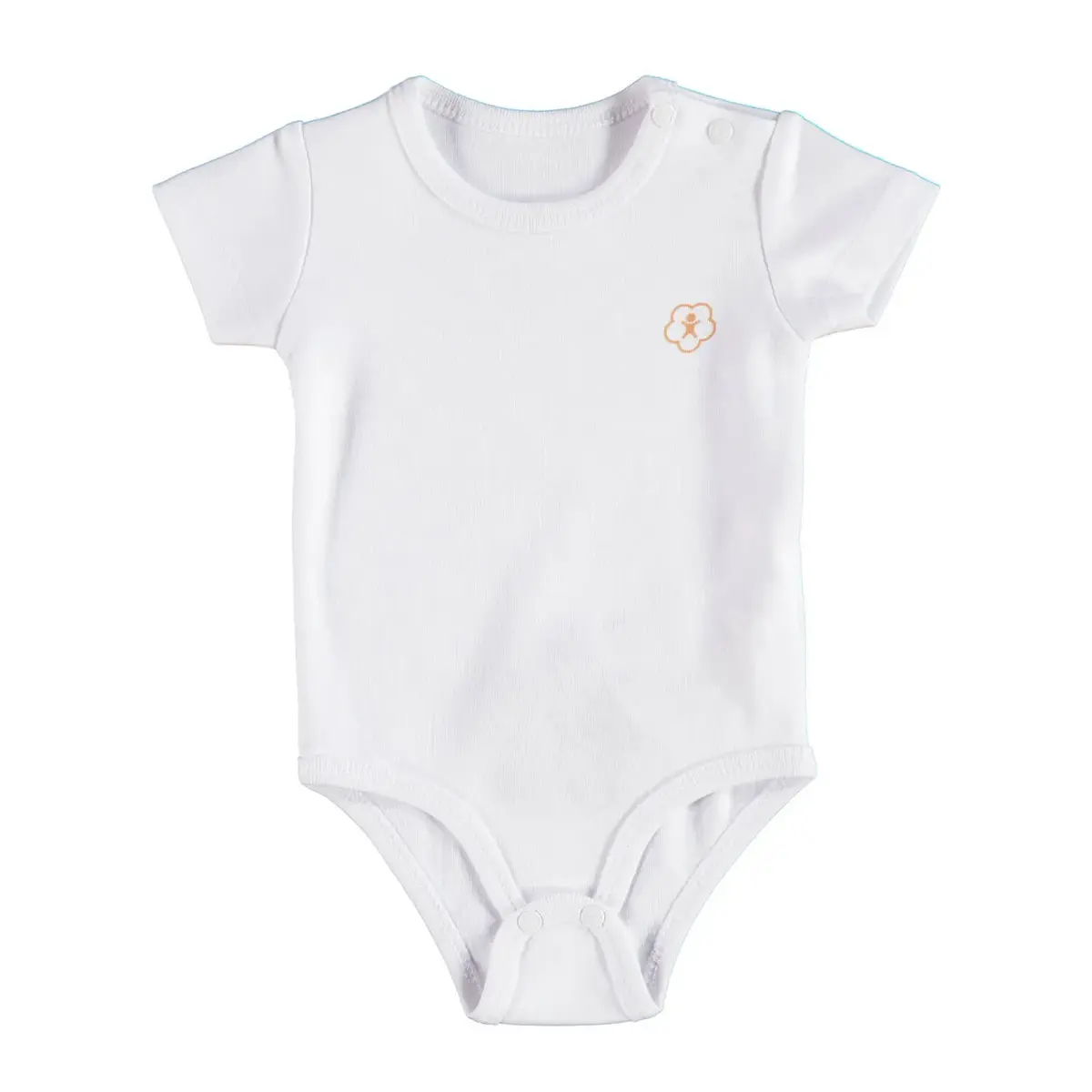Bibaby Organik Body Kısa Kol Basic Beyaz