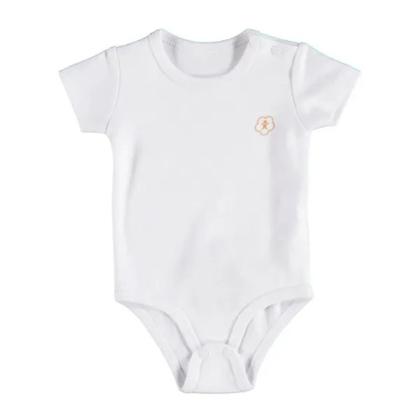 Bibaby Organik Body Kısa Kol Basic Beyaz