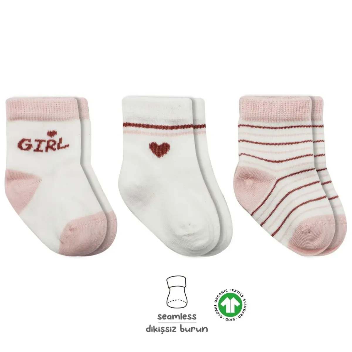 Bibaby Çorap Soket 3lü Penye Boy And Girl Bistyle Pembe Bibaby Çorap Soket 3lü Penye Boy And Girl Bistyle Pembe