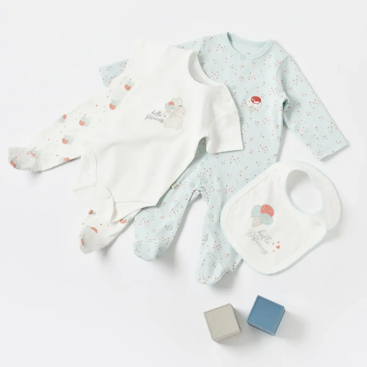Bibaby Organik Tulum Takımı Tüllü Pretty Ears Bunny Mint - Ekru