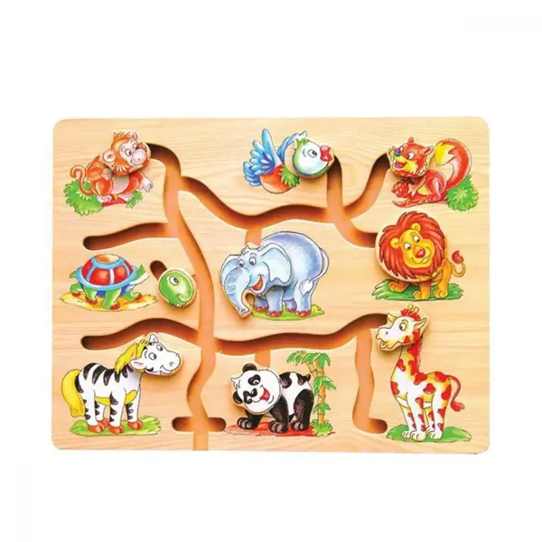 Tahta Puzzle Yol Bulma Hayvanlar