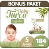 Baby Turco Doğadan Bebek Bezi 5 Beden Junior Bonus Paket 184 Adet