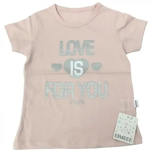 Bibaby T-Shirt Bimboo Kalpli Gözlüklü Somon