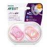 Philips Avent SCF345/22 Ultra Air Silikon Emzik 2li 6-18 Ay Desenli Kız