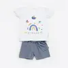 Bibaby 2li Takım Şortlu Spring Bird Beyaz