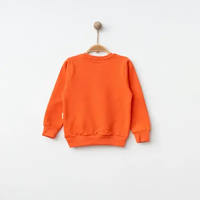 Bebolly Sweatshirt Happy Baskılı Mercan