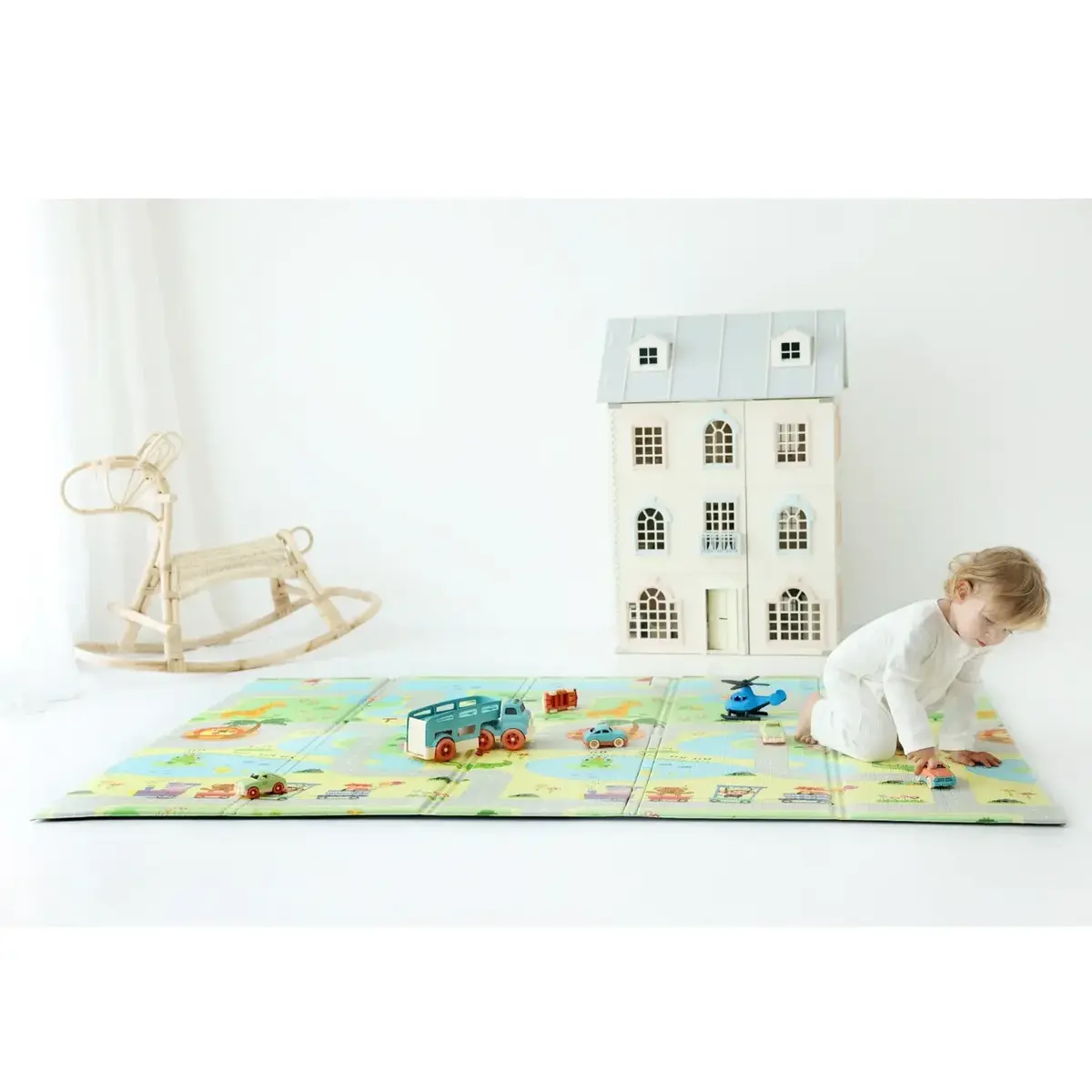 Coolmats Yeşil Parkur Katlanabilir Oyun Matı 200x130x1 cm 
