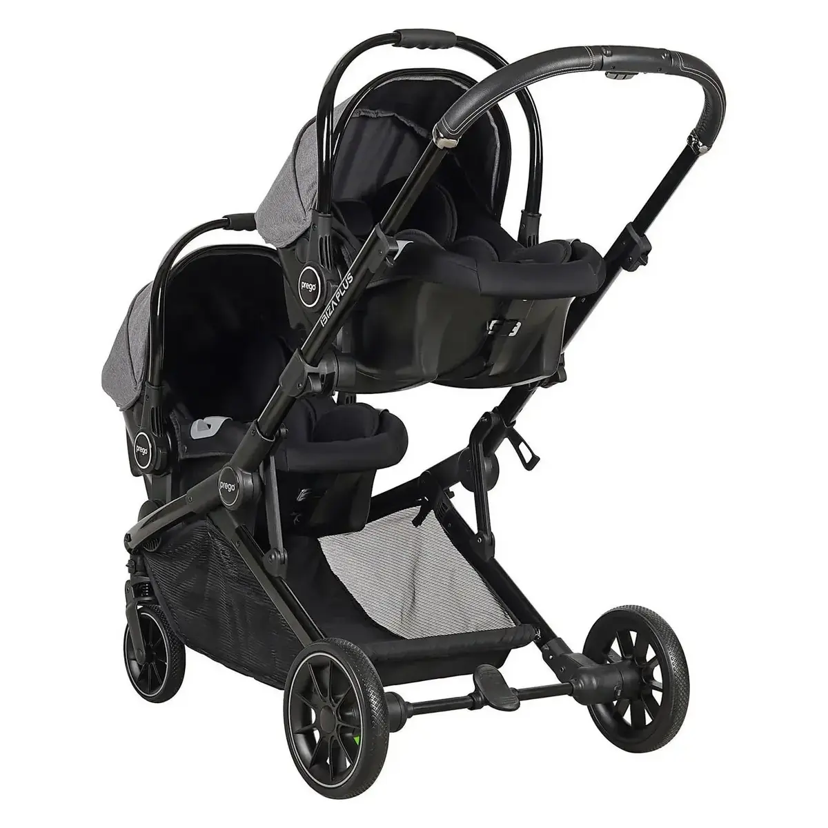 Prego 2223 Ibiza Plus Travel Sistem İkiz Bebek Arabası Gri