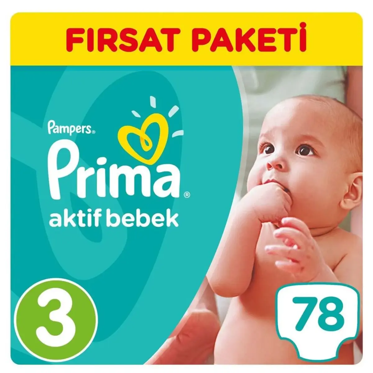 Prima Aktif Bebek Bezi 3 Beden Midi 4-9 Kg 78li Fırsat Paketi