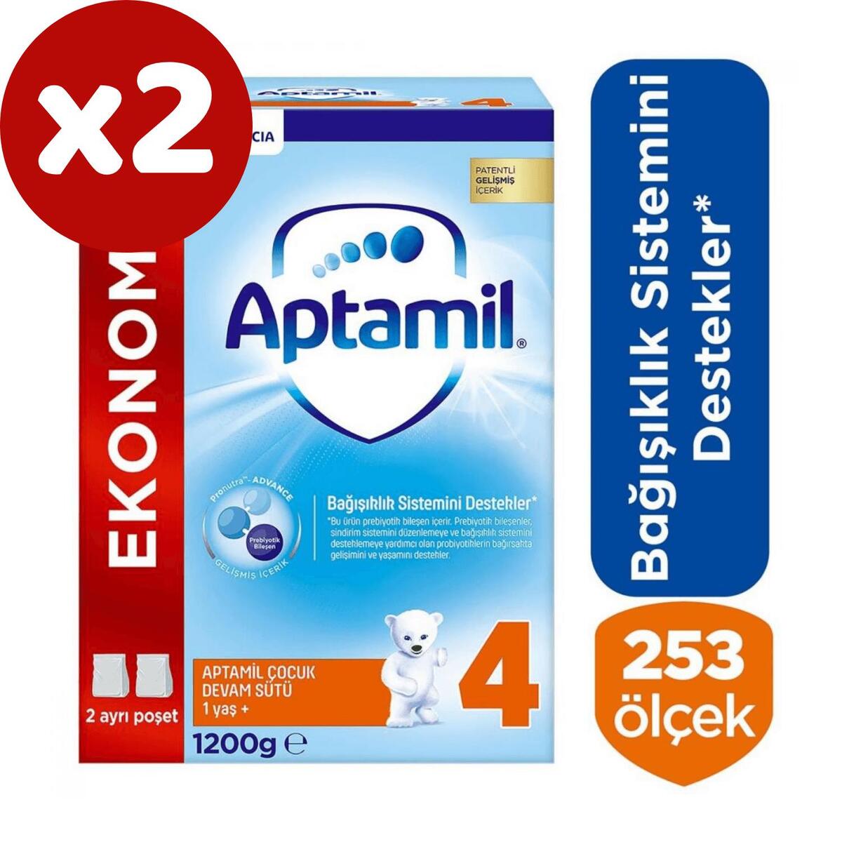 Aptamil 4 Devam Sütü 1200 Gr x2