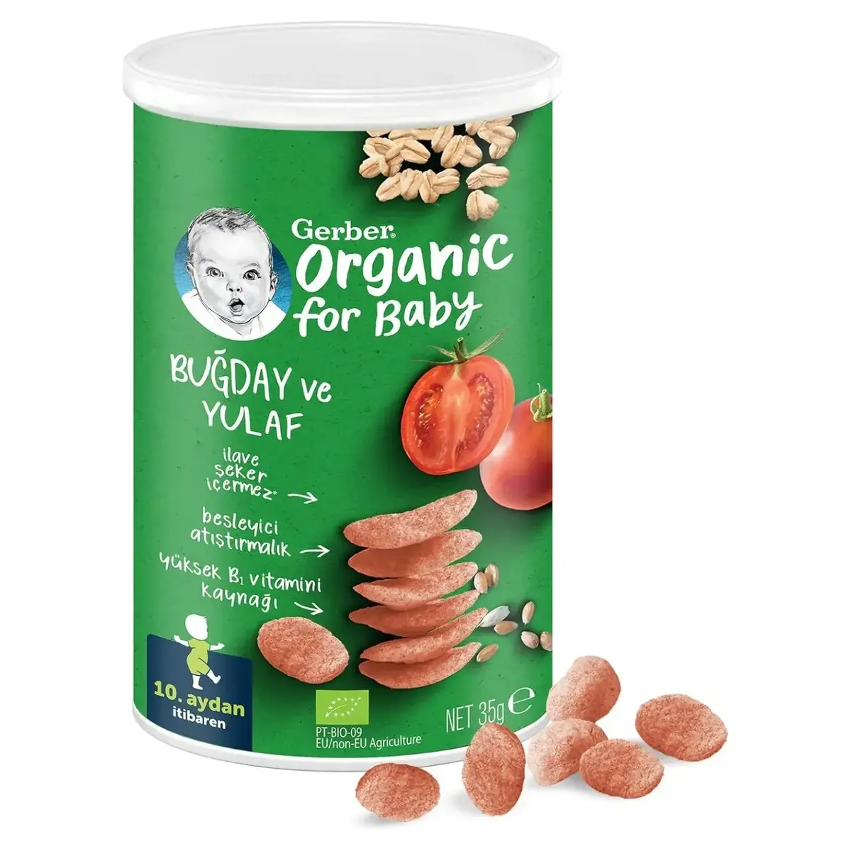 Gerber Organik Buğday Ve Yulaf Bebek Atıştırmalığı 35 gr *2