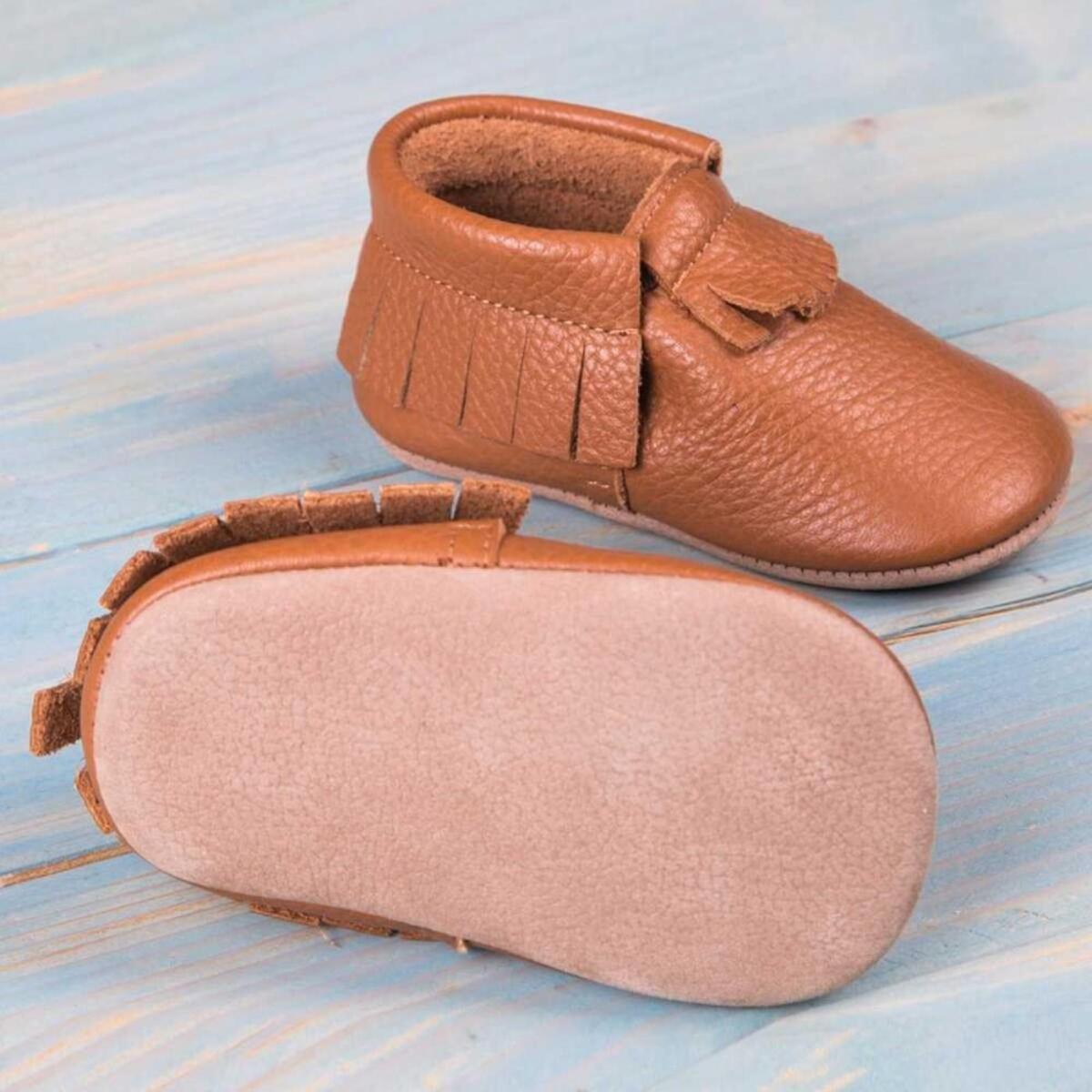 Ella Bonna Bebek Ayakkabısı Hakiki Deri Mokasen Taba