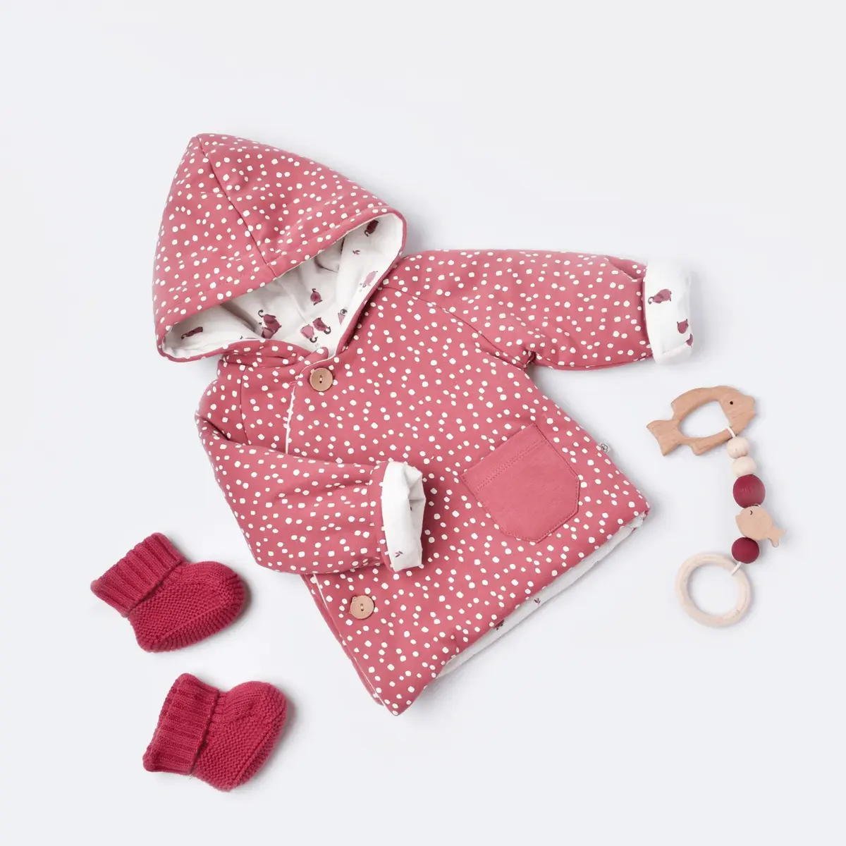 Bibaby Organik Hırka Little Love Rose Dry
