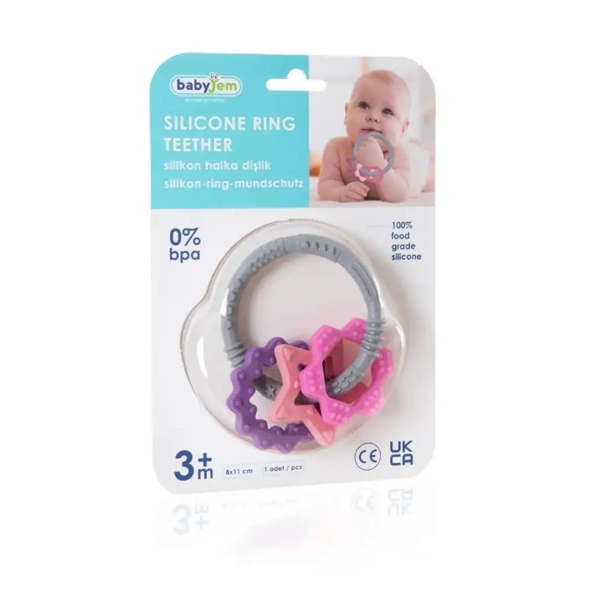 Babyjem Silikon Halka Dişlik Pembe