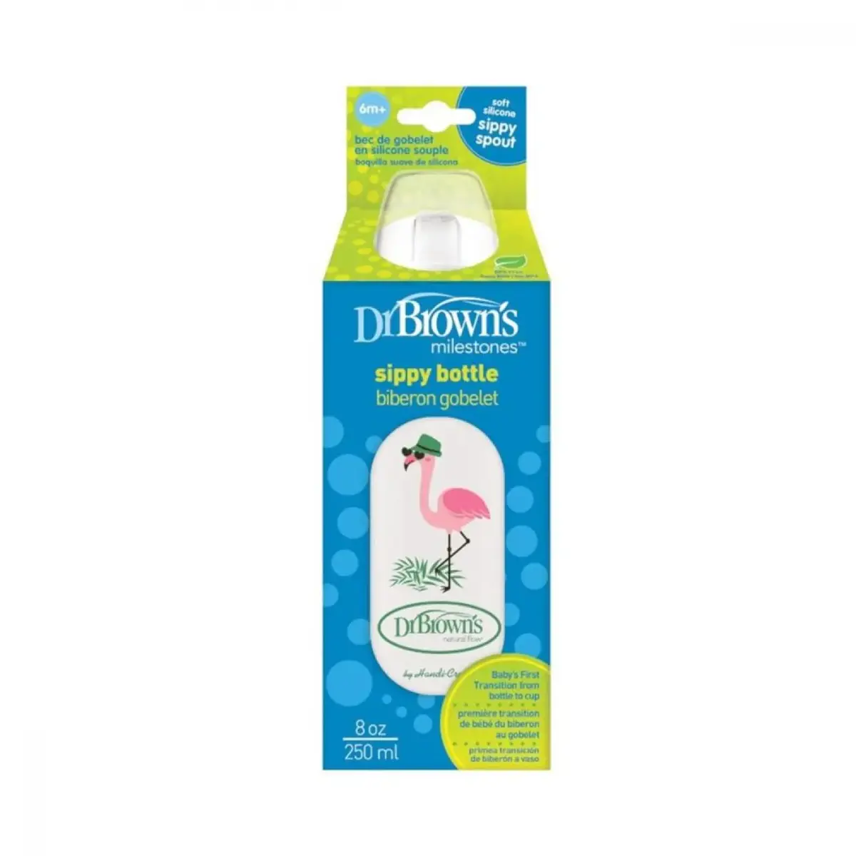 Dr Browns Sippy Spout Dar Ağız PP Biberon 250 ml Flamingo