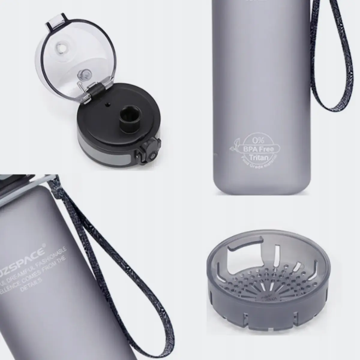 Uzspace Tritan Suluk 500 Ml Siyah-Beyaz