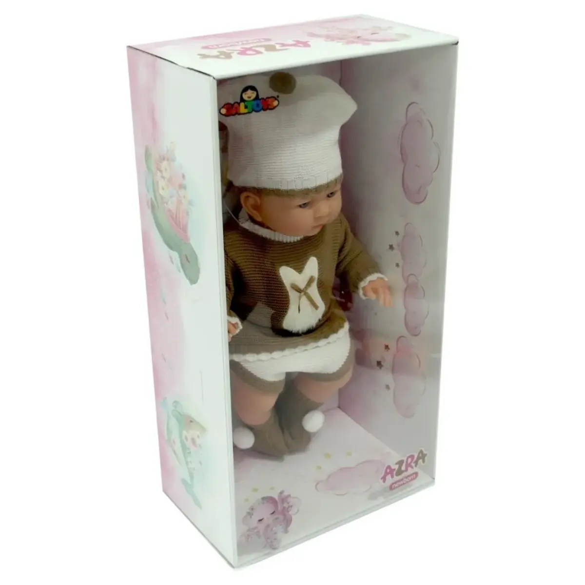 Galtoys Yeni Doğmuş Kahve-Bej Elbiseli Azra Bebek