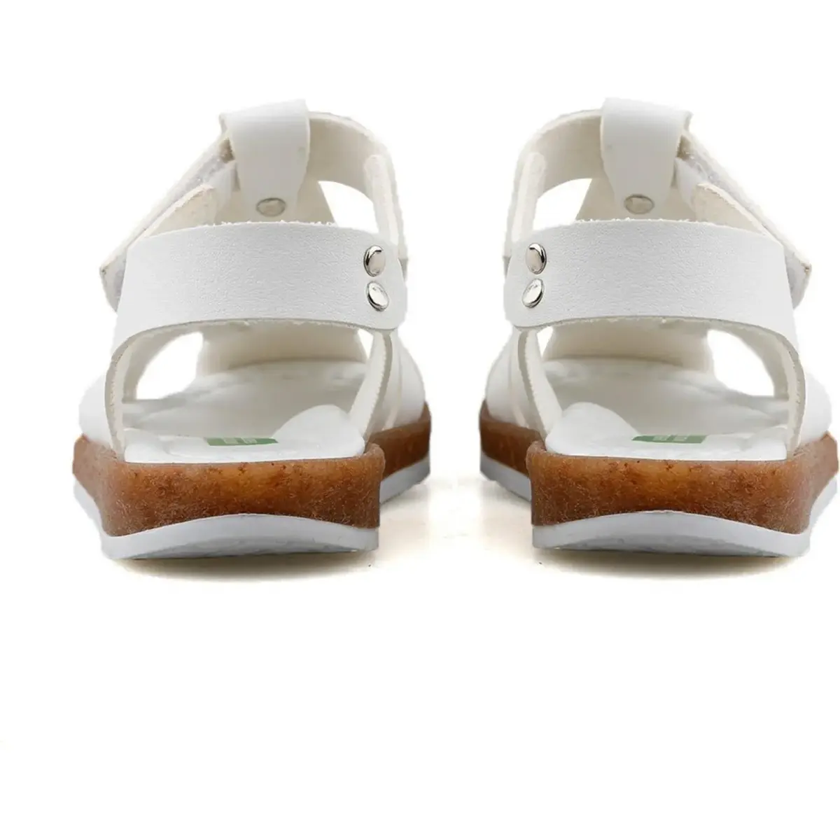 Benetton Patik Sandalet Suni Deri Beyaz