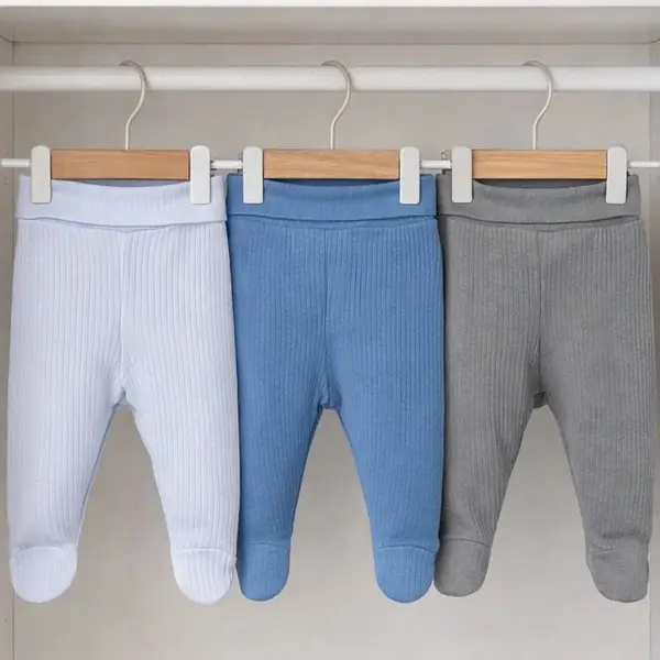 Angeltouch Pantolon Patikli Raporlu Mavi-Gri-Indigo 0-3 Ay