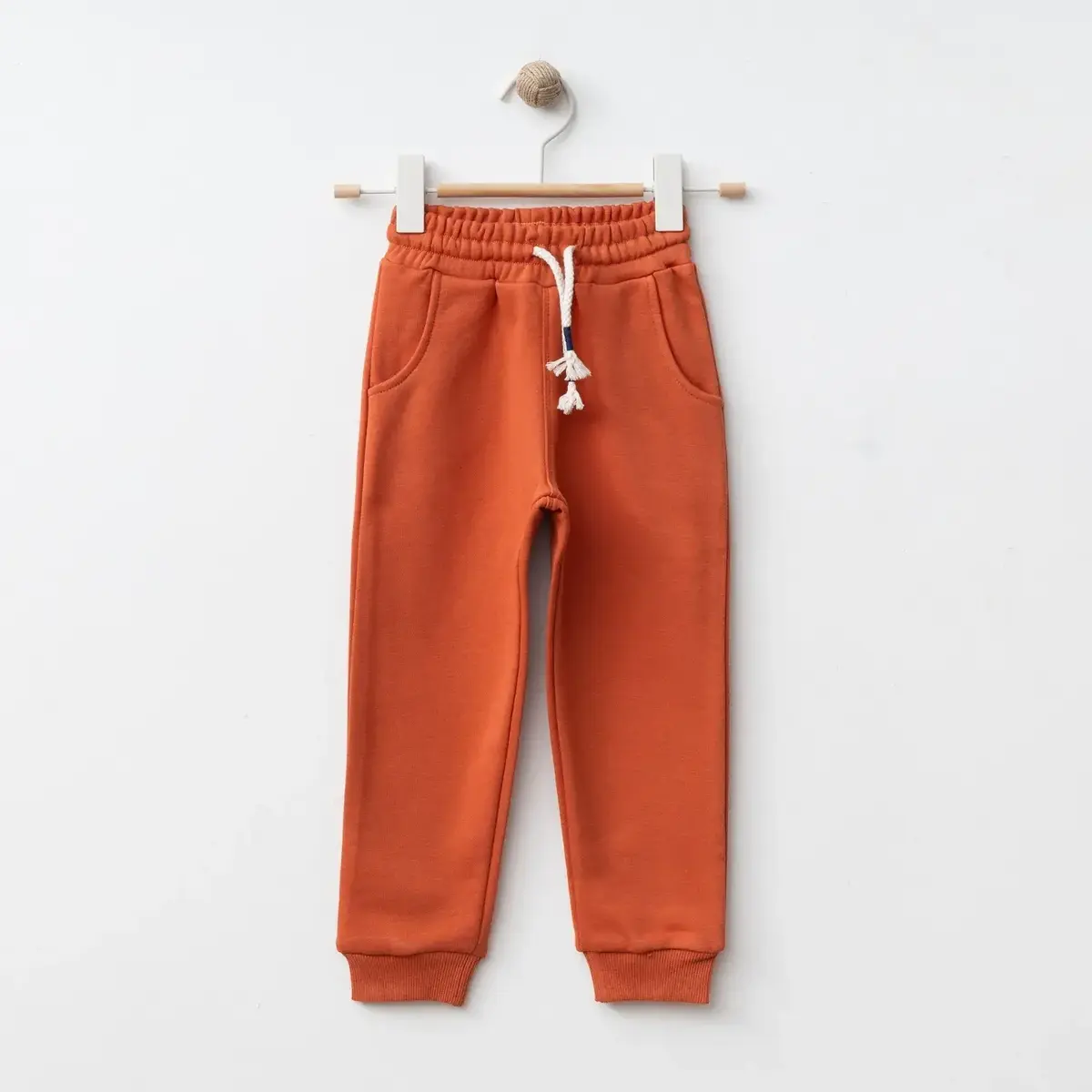 Bebolly Eşofman Altı Basic Üç İplik Şardonsuz Kiremit